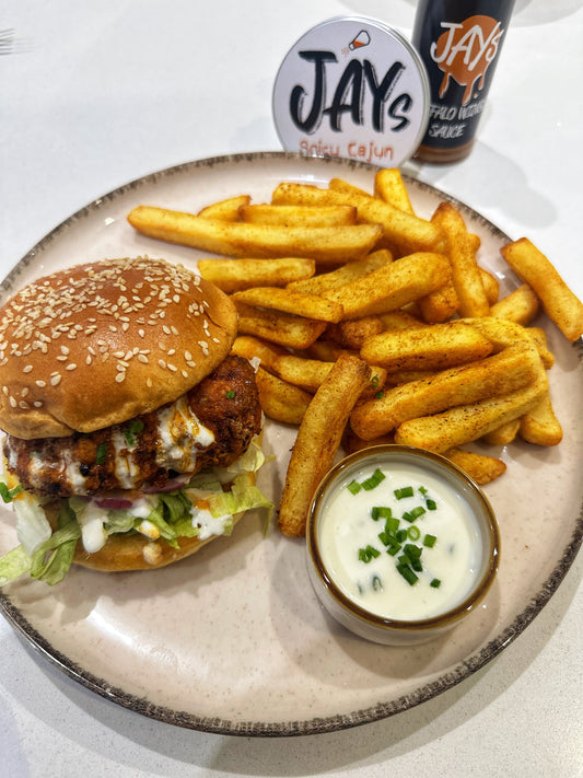 BANGING BUFFALO CHICKEN BURGER