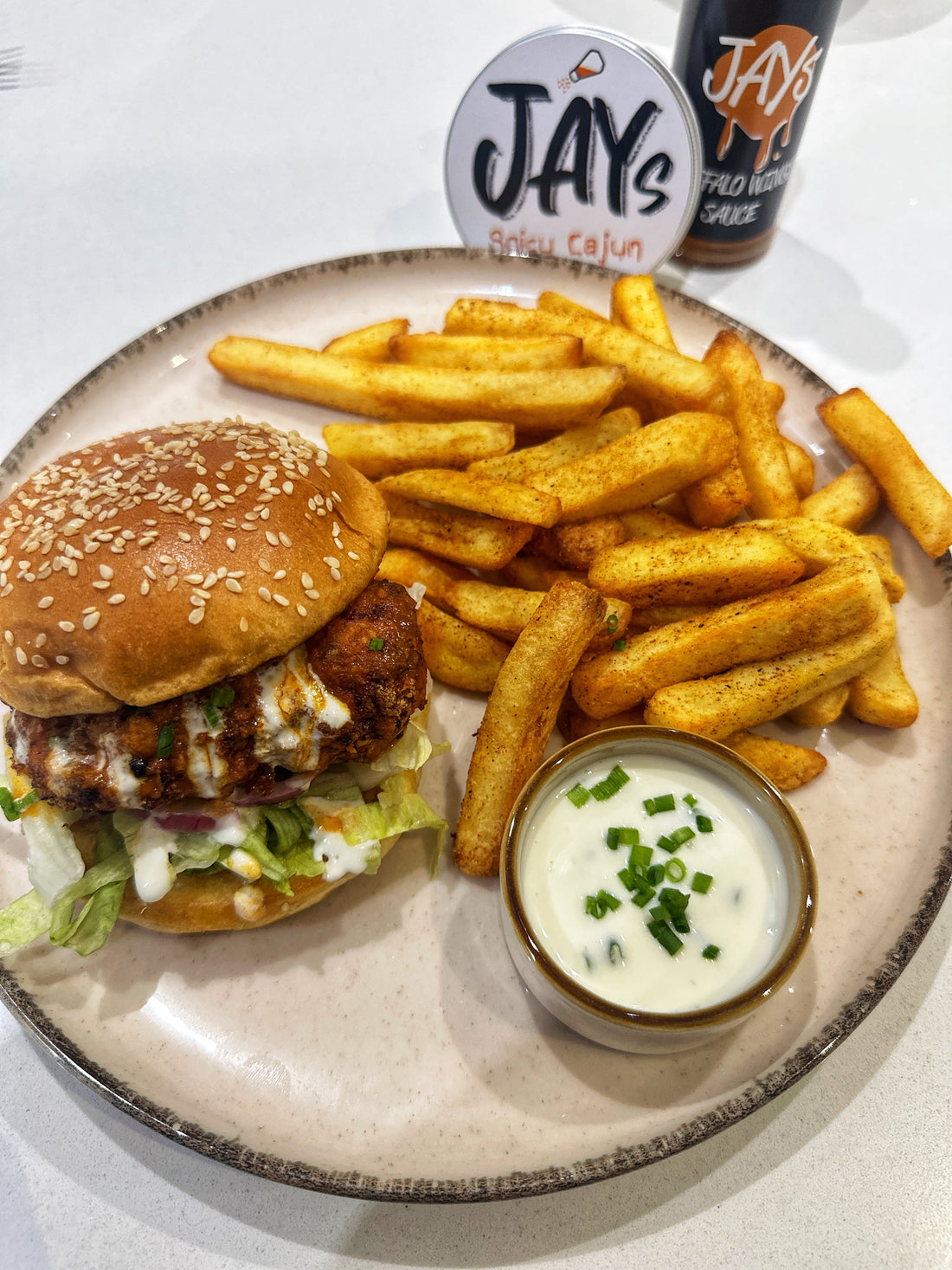 BANGING BUFFALO CHICKEN BURGER